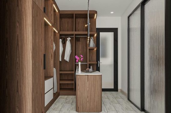 THIẾT KẾ & THI CÔNG TRỌN GÓI NHÀ PHỐ 458M2 - ANH HUY 47 Anh 3D thiet ke thi cong noi that nha pho MrHuy phong ngu3 4 545x400 2