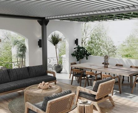 THIẾT KẾ & THI CÔNG TRỌN GÓI NHÀ PHỐ 458M2 - ANH HUY 58 Anh 3D thiet ke thi cong noi that nha pho MrHuy san thuong4 444x400 2