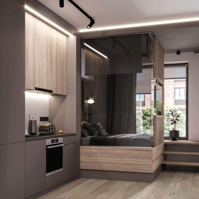 THIẾT KẾ CĂN HỘ STUDIO 30M2 - TỐI ƯU KHÔNG GIAN SỐNG HIỆN ĐẠI 3 thiet ke can ho studio anh sang tu nhien