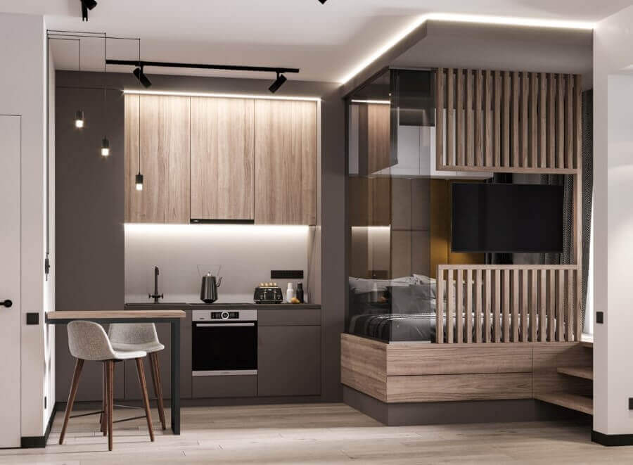 THIẾT KẾ CĂN HỘ STUDIO 30M2 - TỐI ƯU KHÔNG GIAN SỐNG HIỆN ĐẠI 2 thiet ke can ho studio phong cach hien dai modern